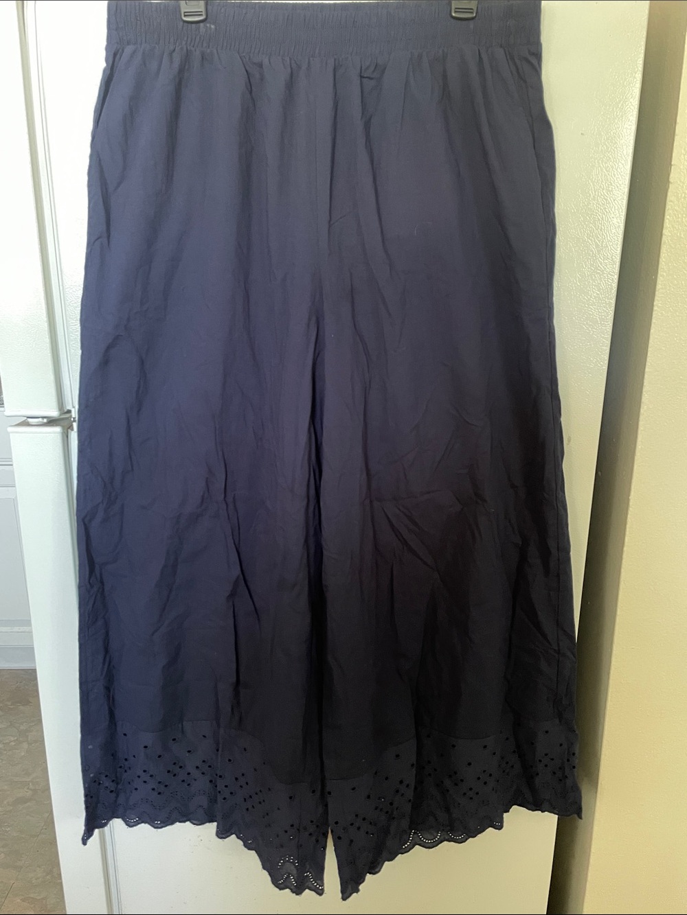 Torrid‎ Size 0 Navy 100% Cotton Wide Leg Pockets Pants Everyday Classic Comfort